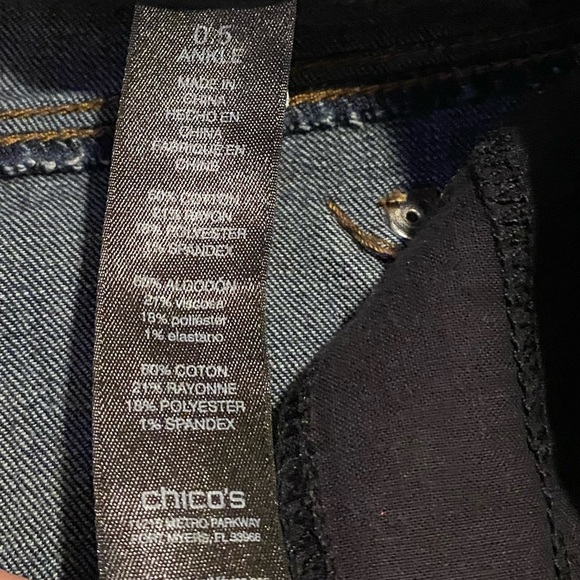 Chico's So Slimming Girlfriend Ankle Jeans .5 34” waist 0303 50%off w♥️59 - Picture 7 of 9